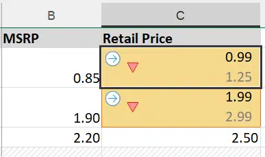 Display Trend in the Comparison Report in Spreadsheet Compare