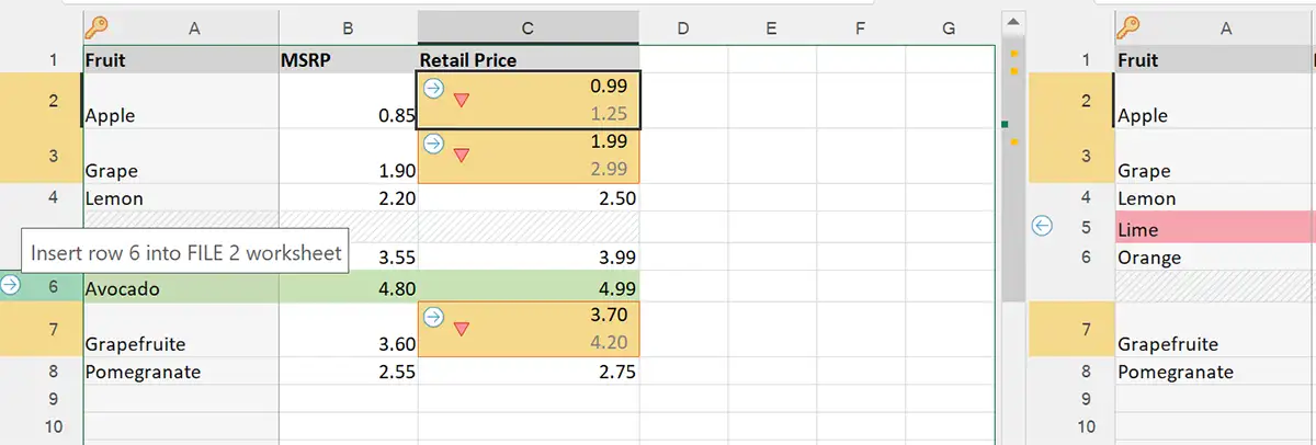 Insert new row to the corresponding worksheet