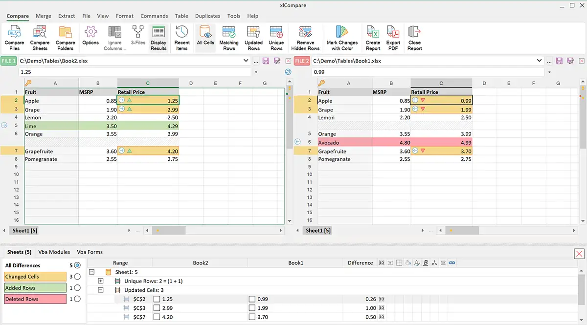 Download Spreadsheet Compare Tool to compare Excel files for differences